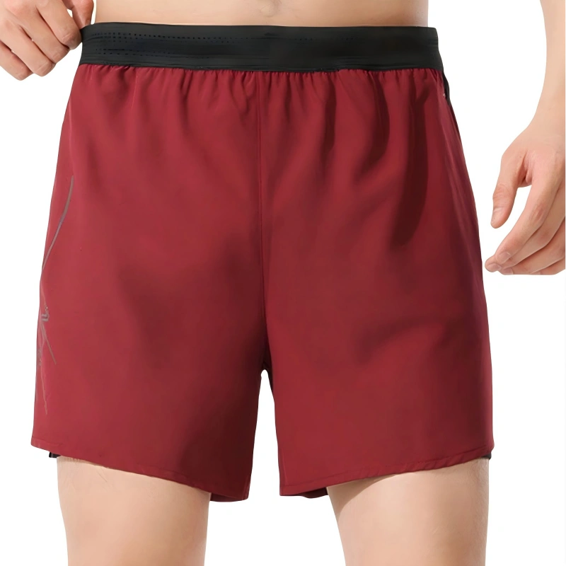 Men's Gray Compression Lined Gym Shorts
