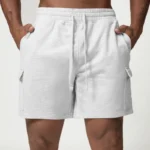 athletic shorts manufacturer heather gray fleece cargo shorts with drawstring