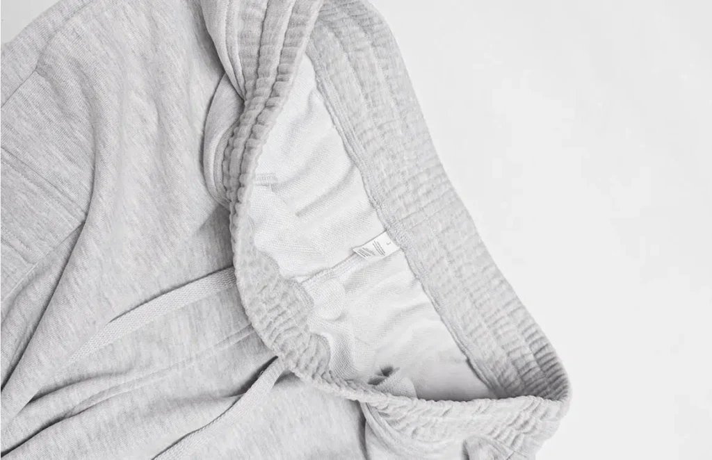 athletic shorts manufacturer heather gray fleece cargo shorts lining and waistband detail