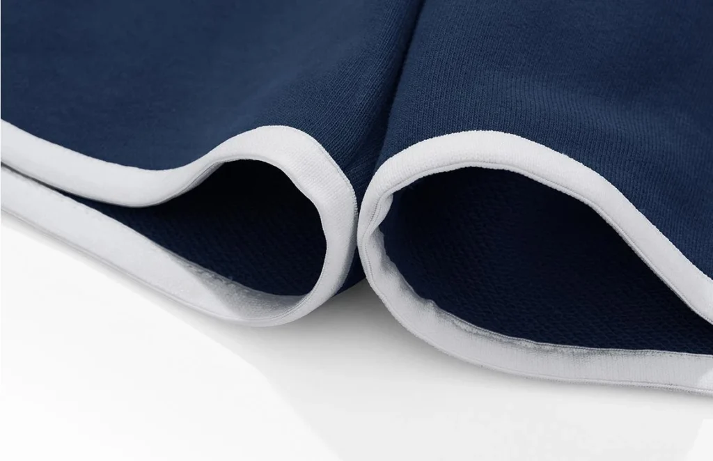 athletic shorts manufacturer navy athletic shorts fabric and trim detail