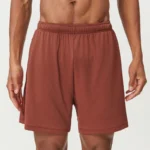 athletic shorts manufacturer rust mesh athletic shorts with elastic waistband
