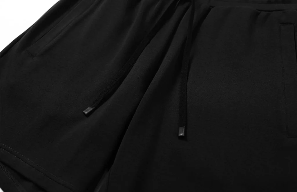 gym shorts manufacturer black cotton gym shorts drawstring and pocket detail