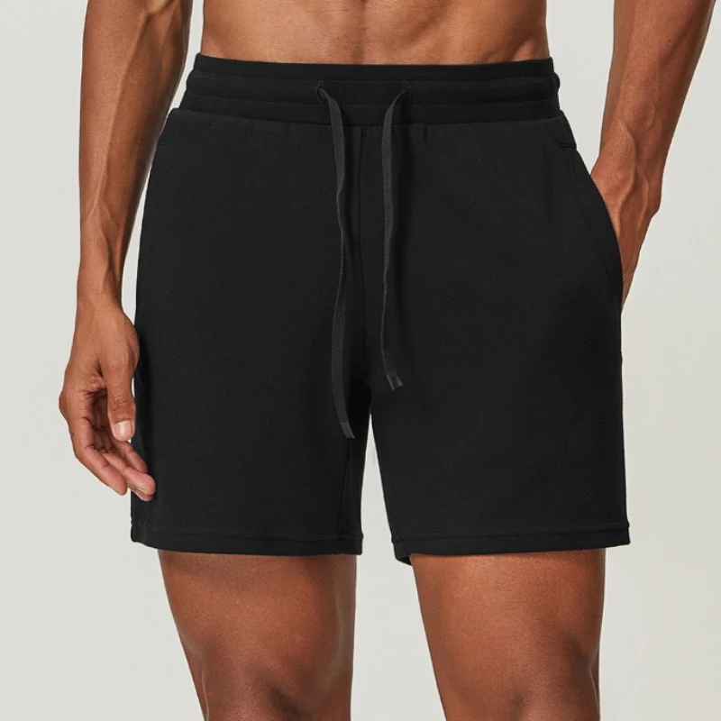 gym shorts manufacturer black cotton gym shorts with side pockets