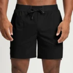 gym shorts manufacturer black eco-friendly quick-dry gym shorts with drawstring