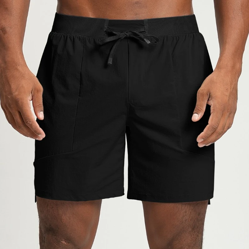 gym shorts manufacturer black eco-friendly quick-dry gym shorts with drawstring