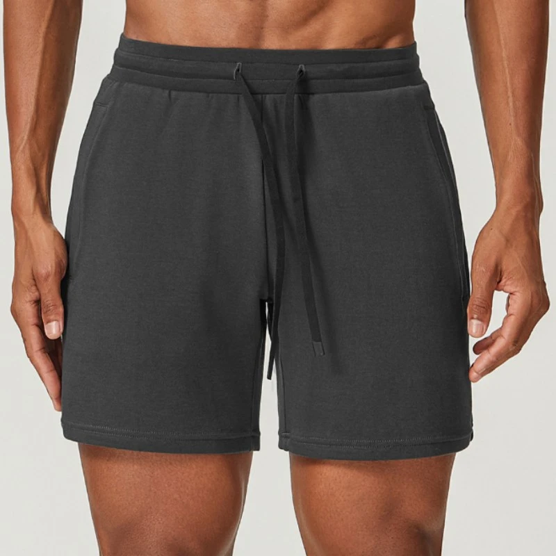 gym shorts manufacturer dark gray cotton gym shorts with drawstring waist
