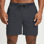 gym shorts manufacturer dark gray eco-friendly quick-dry gym shorts with drawstring
