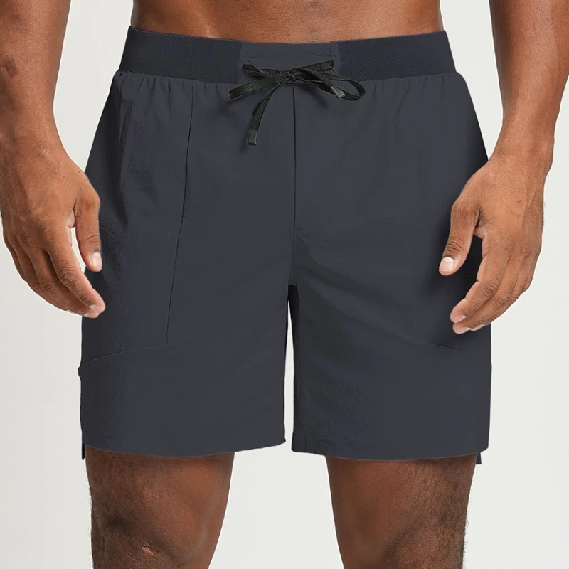gym shorts manufacturer dark gray eco-friendly quick-dry gym shorts with drawstring