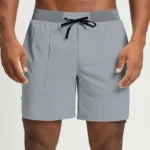 gym shorts manufacturer gray eco-friendly quick-dry gym shorts with drawstring