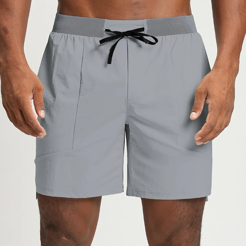 gym shorts manufacturer gray eco-friendly quick-dry gym shorts with drawstring