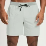 gym shorts manufacturer light gray eco-friendly gym shorts with drawstring