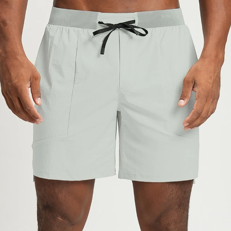 gym shorts manufacturer light gray eco-friendly gym shorts with drawstring