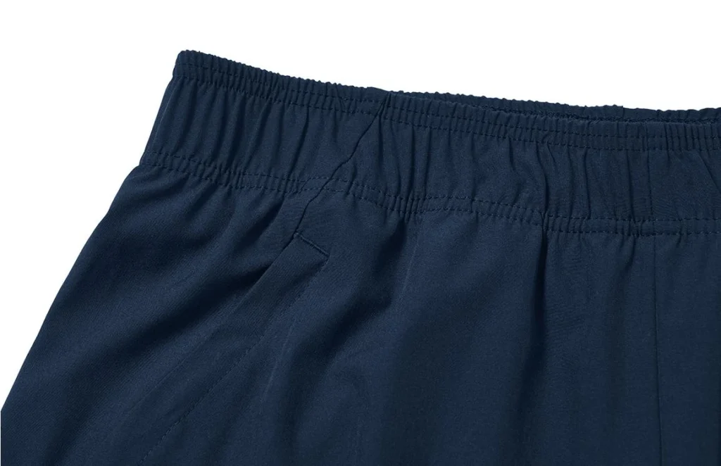 gym shorts manufacturer navy 2-in-1 gym shorts liner and fabric detail