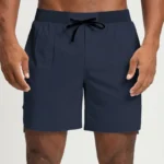 gym shorts manufacturer navy eco-friendly quick-dry gym shorts with drawstring