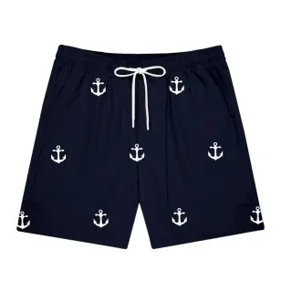 Men's Navy Anchor Board Shorts