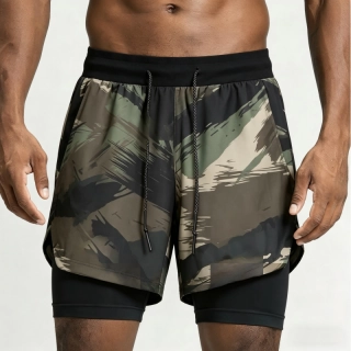 Back view Custom 2-in-1 Gym & Running Shorts Manufacturer EWO
