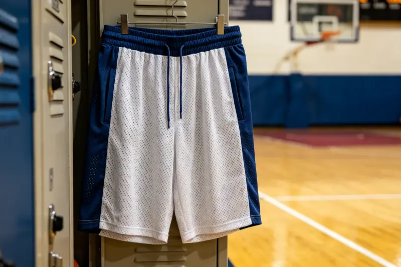 Basketball Shorts Details A pair of long, mesh basketball shorts