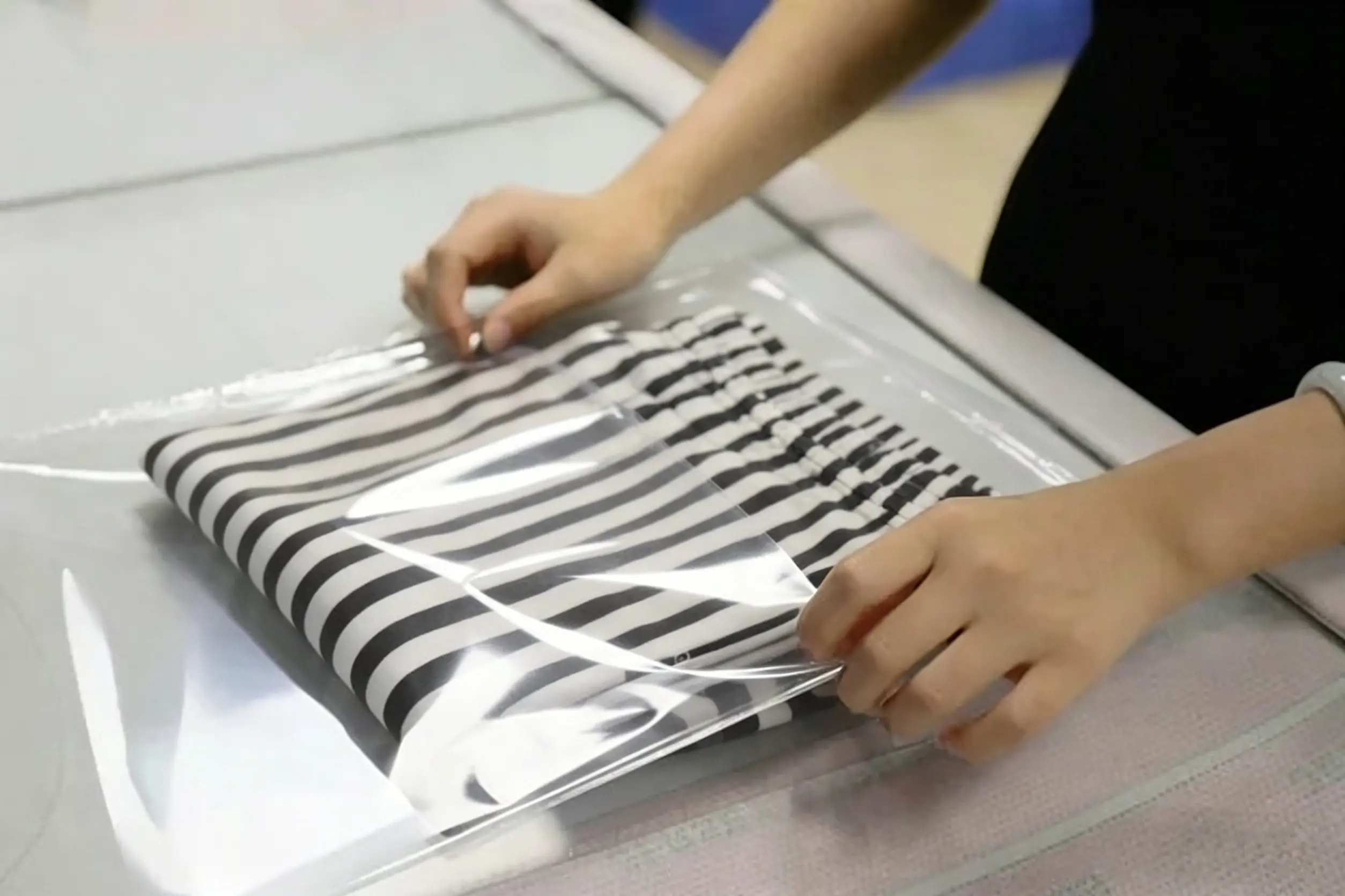 Packaging line for private label boxing shorts orders