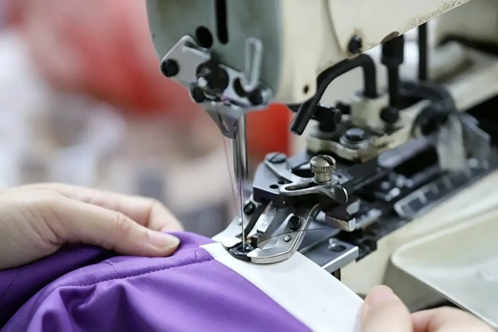 Sewing production line for fight shorts manufacturing