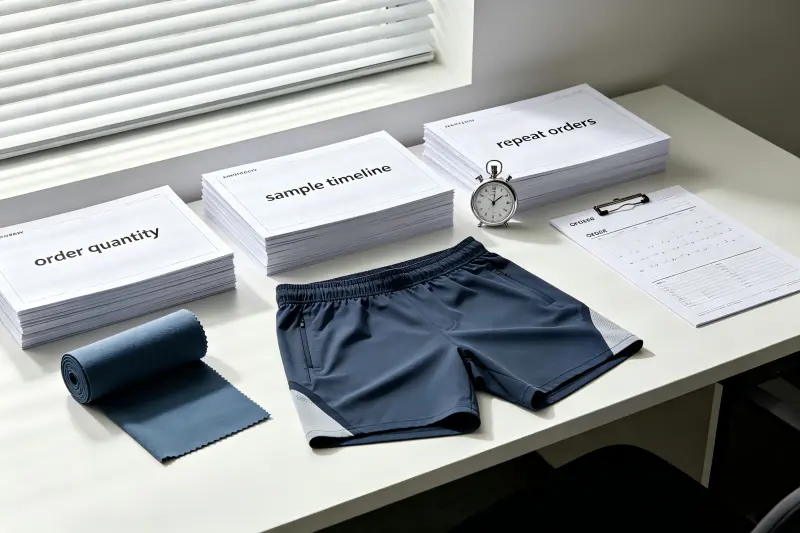 gym shorts MOQ sampling repeat orders
