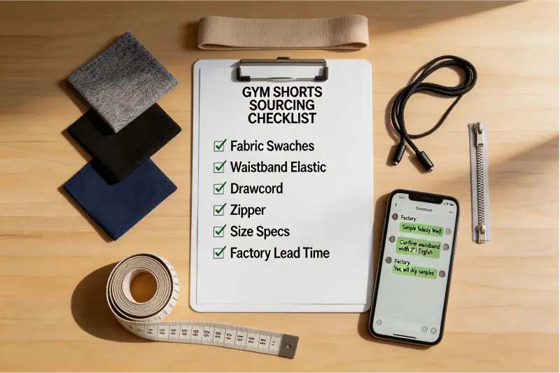 gym shorts sourcing checklist