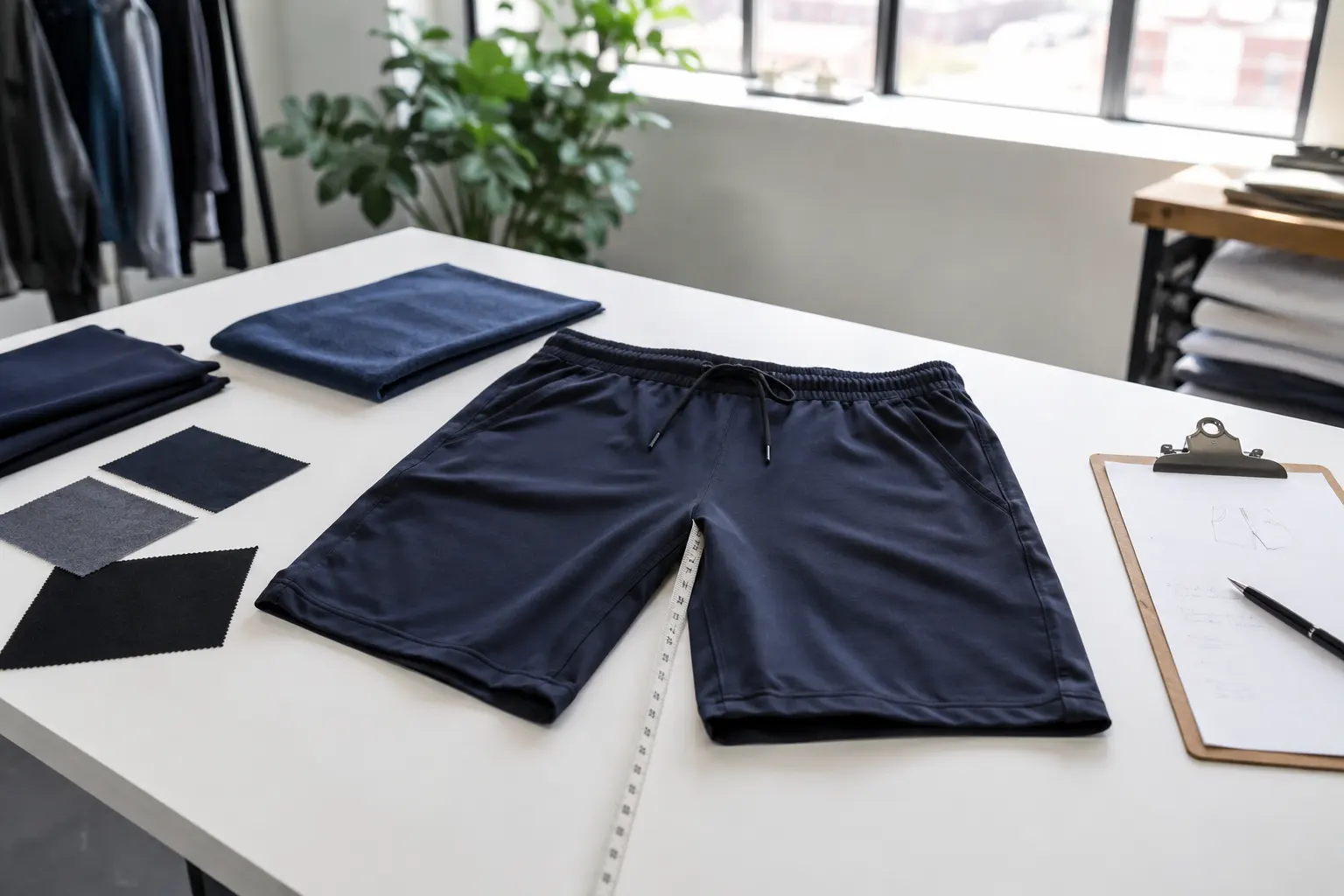 sports shorts sampling in apparel manufacturing
