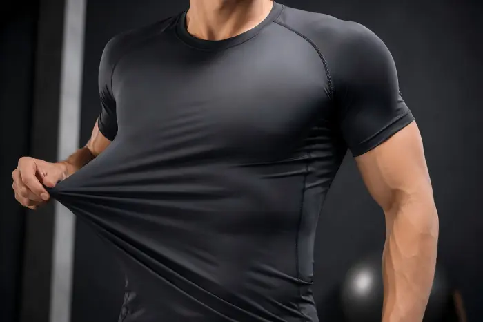 Compression high-recovery stretch fabric close-up