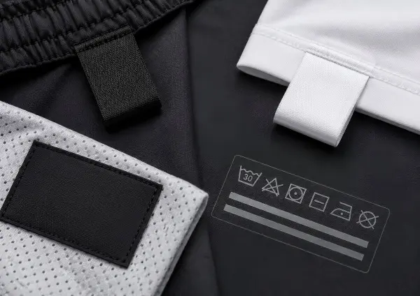 Custom woven and heat-transfer clothing labels