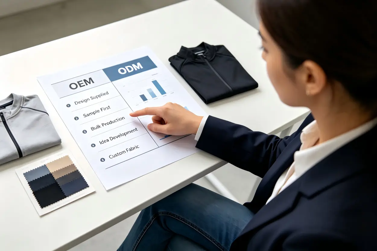 Activewear OEM versus ODM manufacturing Activewear OEM vs ODM manufacturing comparison