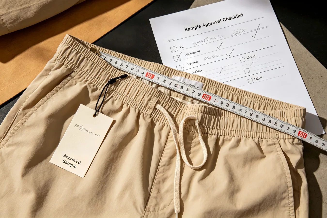 Board shorts ODM sample approval checklist wholesale custom board shorts ODM sample approval checklist