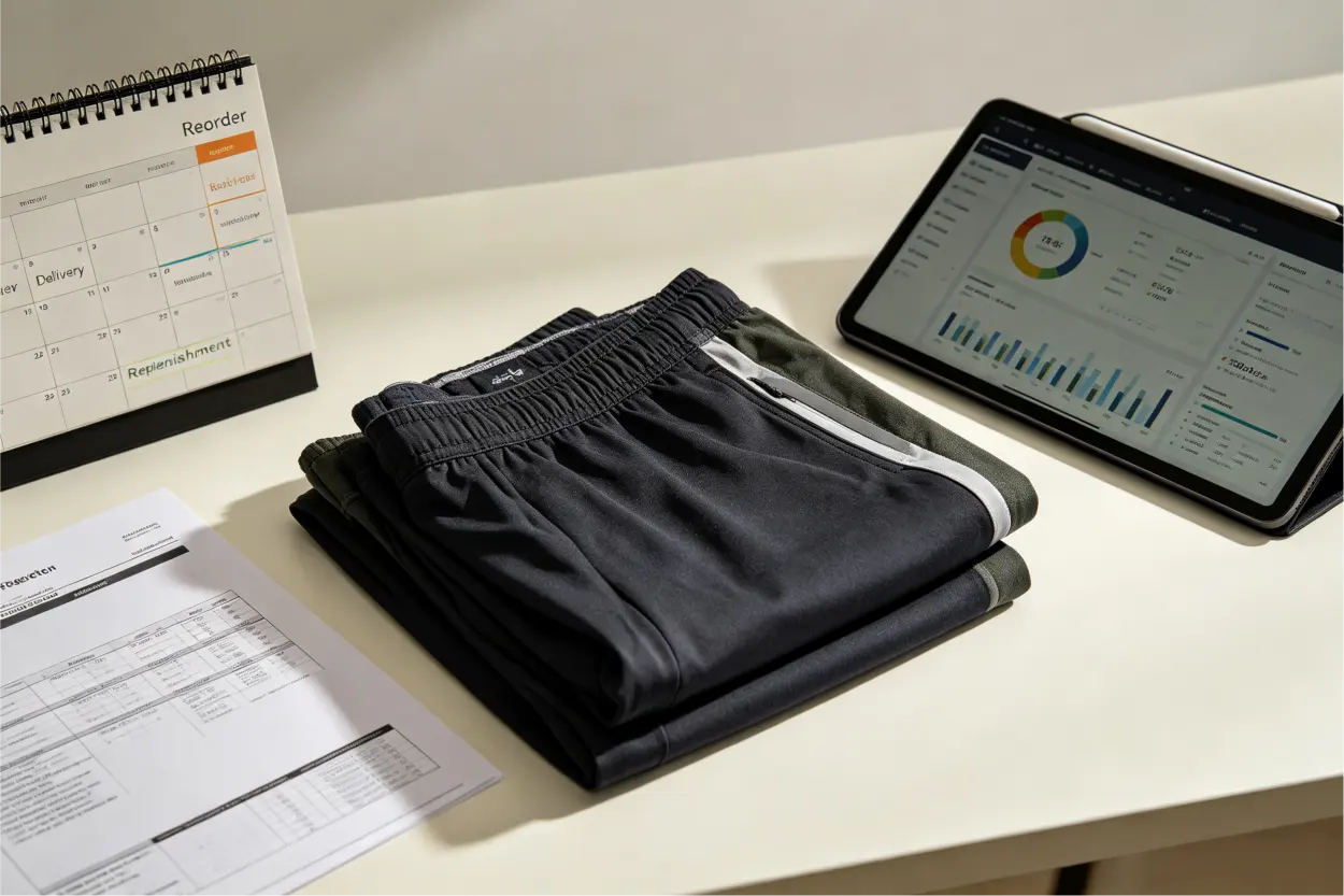 Gym Shorts Reorder and Delivery Planning gym shorts supply chain reorder and delivery planning