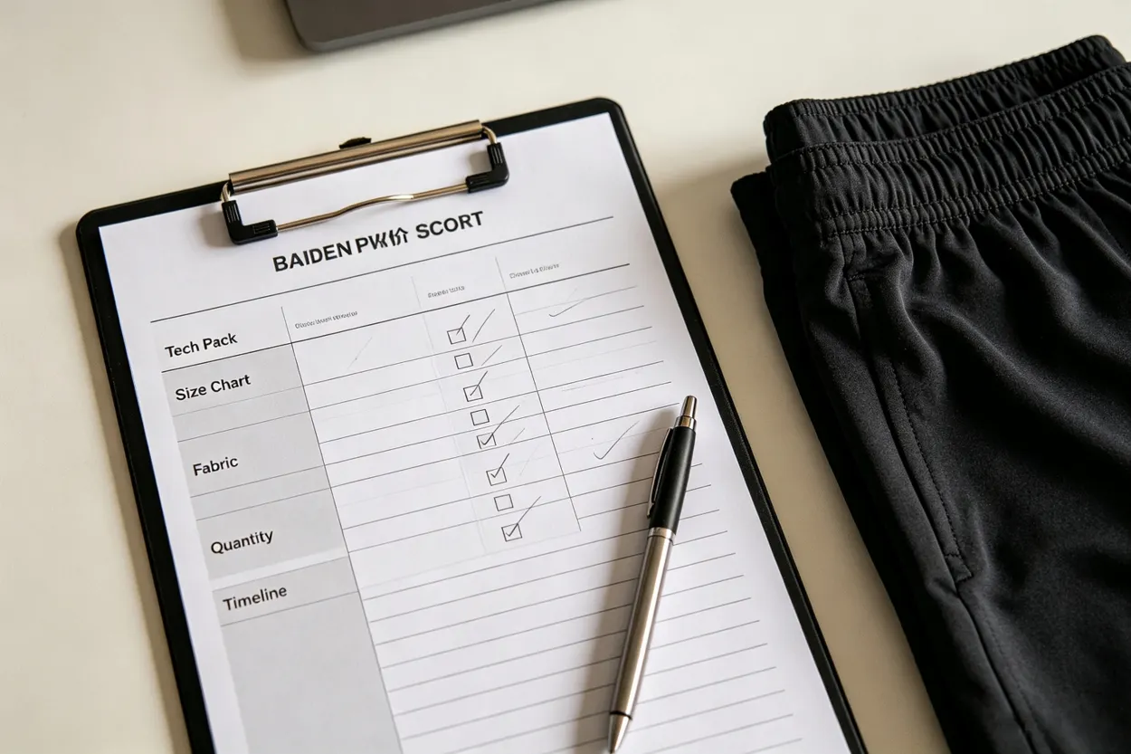 Gym Shorts Manufacturing Inquiry Checklist OEM vs ODM gym shorts manufacturing inquiry checklist for buyers