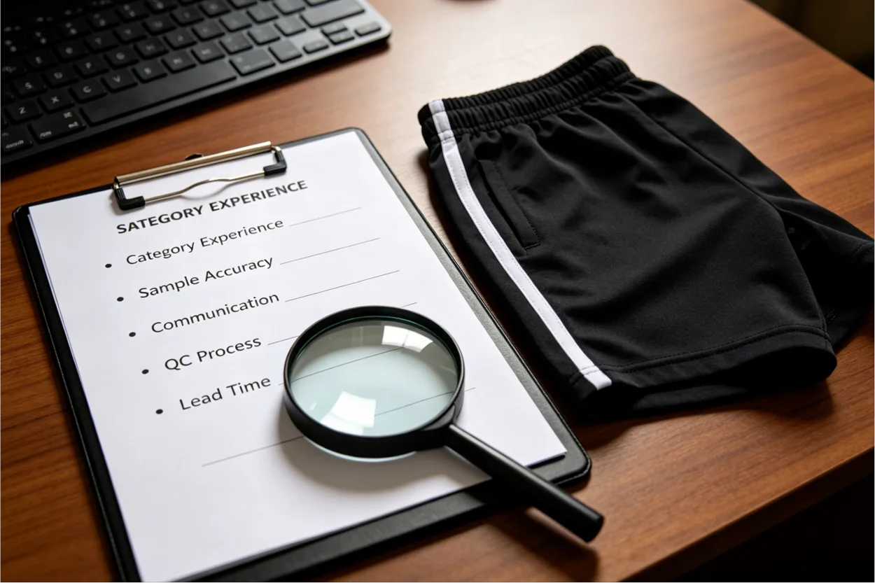 Gym Shorts Supplier Evaluation Checklist OEM vs ODM gym shorts manufacturing supplier evaluation checklist