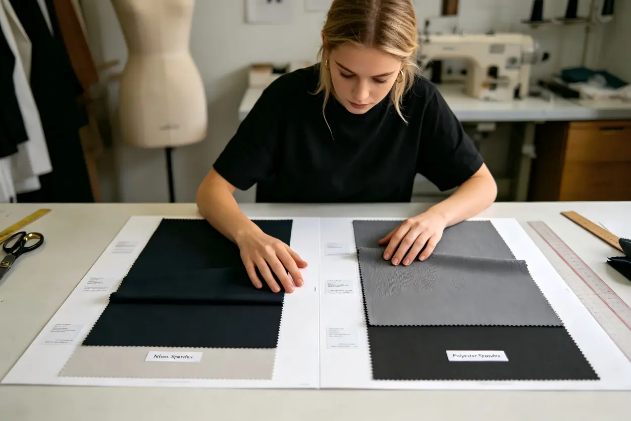Nylon-Spandex vs Polyester-Spandex for activewear Nylon-Spandex vs Polyester-Spandex activewear fabric comparison