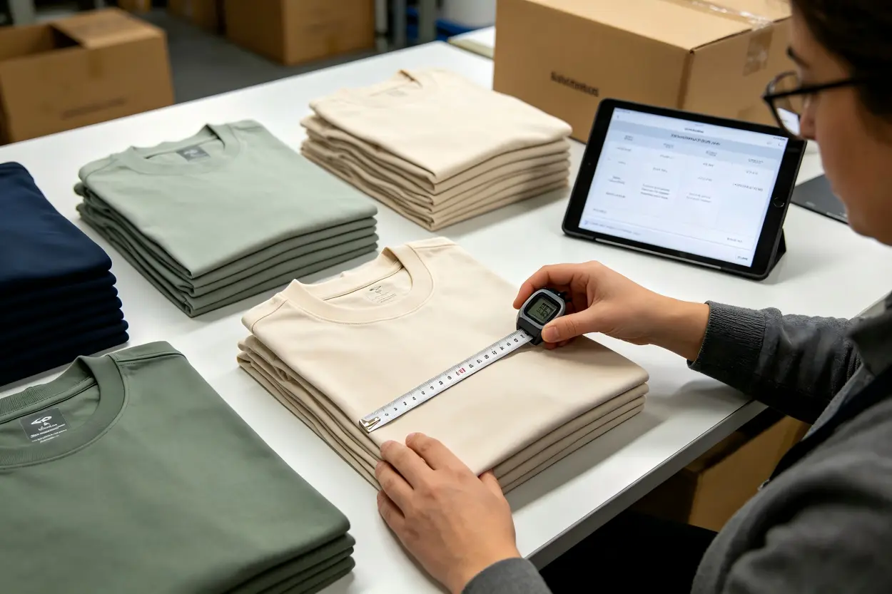 Performance T-Shirt Manufacturing bulk production inspection and packaging
