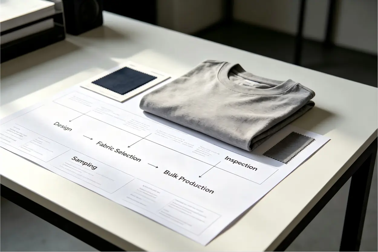 Performance T-Shirt Manufacturing design to bulk production workflow