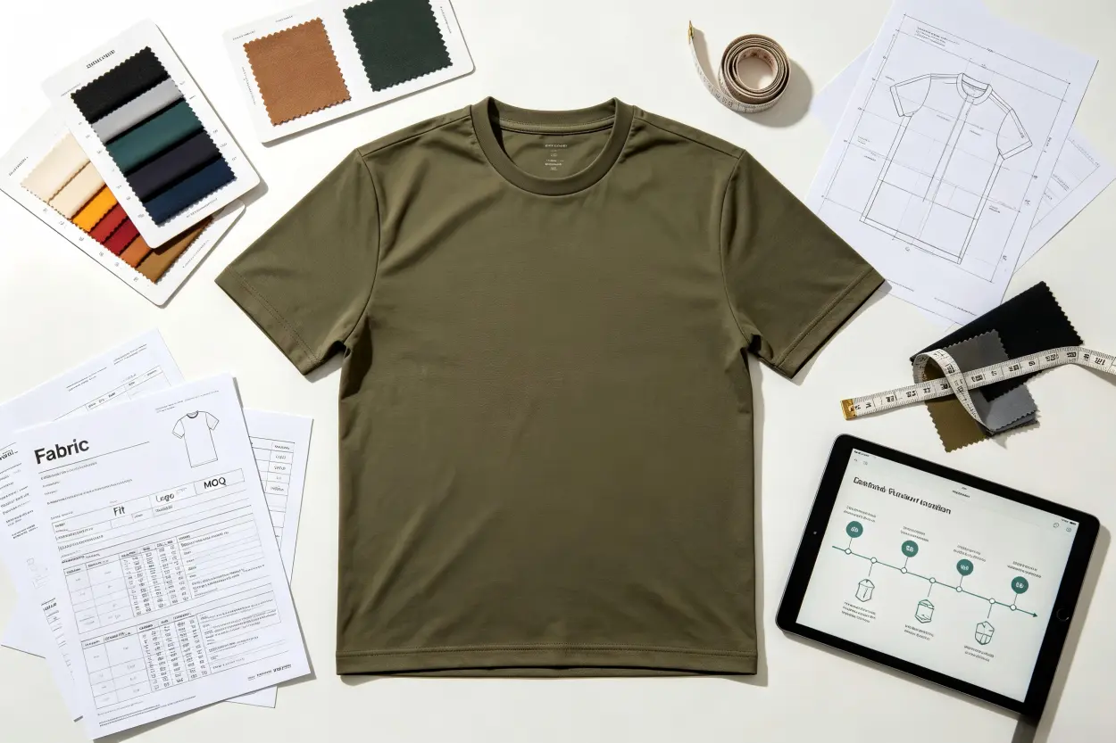 Performance sportswear fabric samples and product development materials