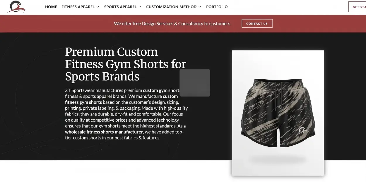 ZT Sportswear Custom Fitness Gym Shorts Manufacturer