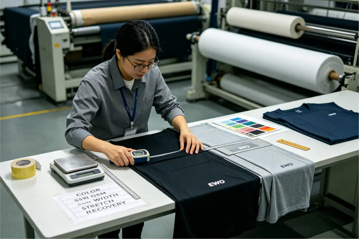 Performance T-Shirt Quality Control from fabric inspection to final shipment
