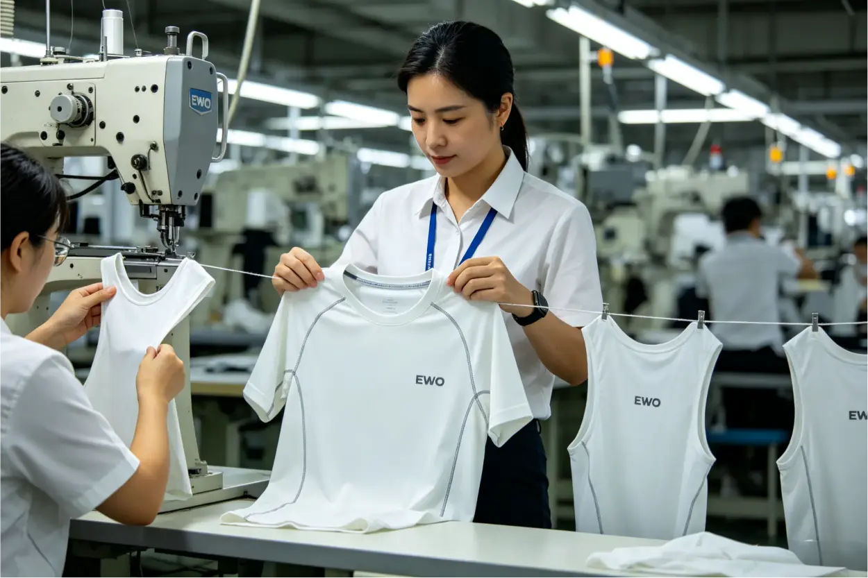 Performance T-Shirt fabric inspection for color GSM stretch and defects