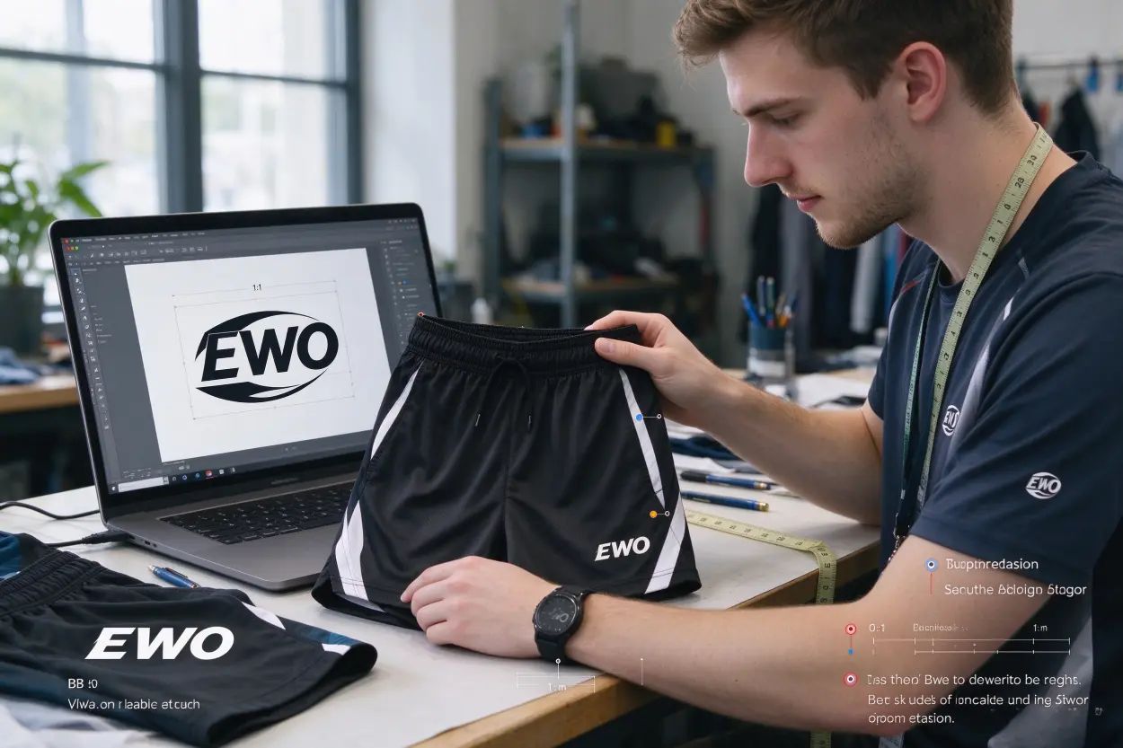 artwork files for custom sportswear logos mockup on shorts
